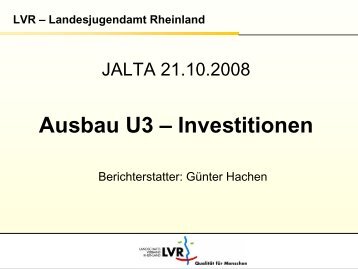 Vortrag von Günter Hachen, Landesjugendamt Rheinland