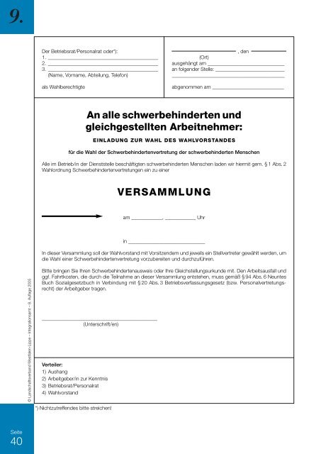 Arbeitsheft Wahl der Schwerbehindertenvertretung, November