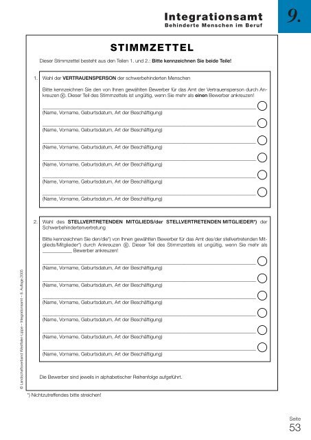 Arbeitsheft Wahl der Schwerbehindertenvertretung, November