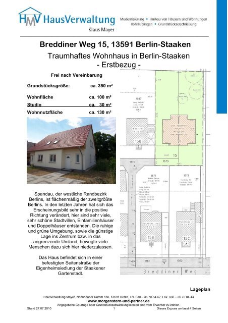 Breddiner Weg 15 13591 Berlin Staaken Morgenstern Partner