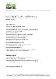 Ableton Max for Live Production Guidelines