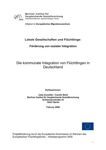 Die kommunale Integration von Flüchtlingen in Deutschland - DESI ...