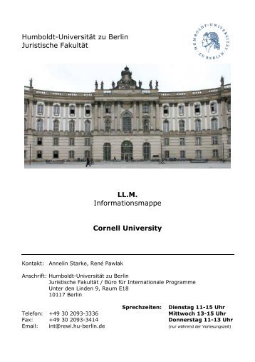 Erfahrungsberichte - Humboldt-Universität zu Berlin
