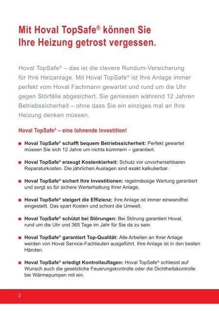 Hoval TopSafe® «Perfekter Investitions- schutz ... - Hoval Herzog AG