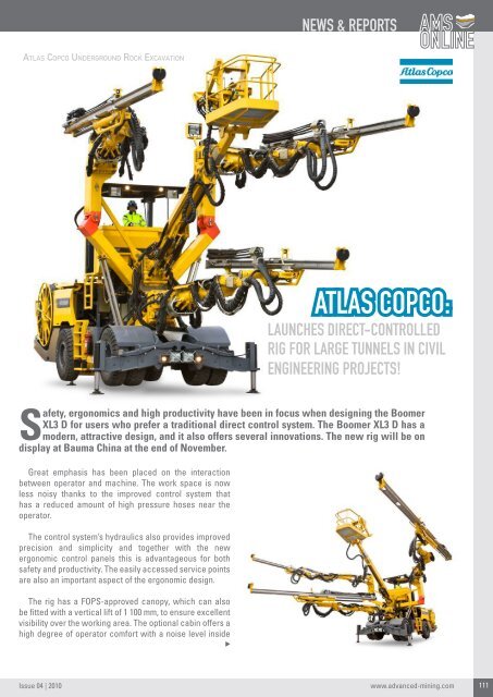 A new face drilling rig for narrow tunnels and ... - Advanced Mining