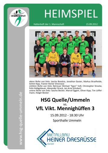 HEIMSPIEL Hallenheft Nr. 1 Saison 2012/2013 - HSG Quelle ...
