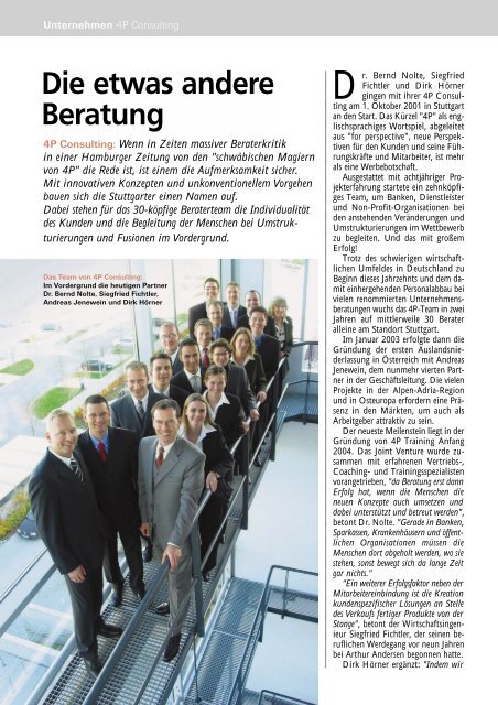 Die etwas andere Beratung - 4P Consulting Stuttgart