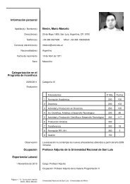 Información personal Berón, Mario Marcelo Categorización en el ...