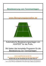 Tennisplatzberegnung - Beregnungsparadies