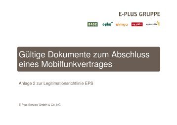 Gültige Dokumente zum Abschluss eines Mobilfunkvertrages