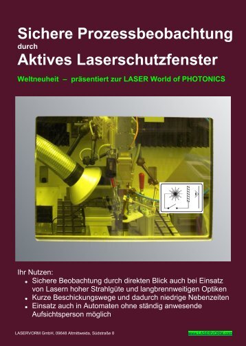 Flyer zum aktiven Schutzfenster - Laservorm