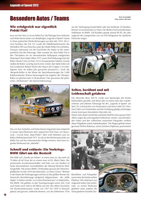 Programmheft von 2012 - Legends Of Speed