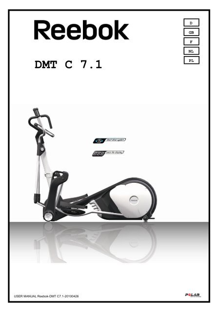 Handbuch Crosstrainer DMT C 7.1e - Reebok Fitness