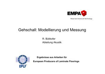 Gehschall: Modellierung und Messung - ISI - ETH Zürich