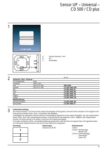 Sensor UP – Universal – CD 500 / CD plus 1 2 3