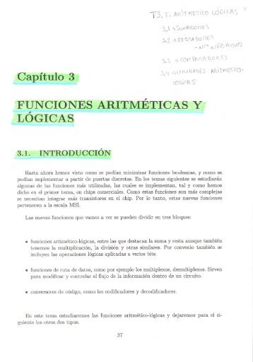 Capítulo 3 FUNCIONES ARITMETICAS y - QueGrande