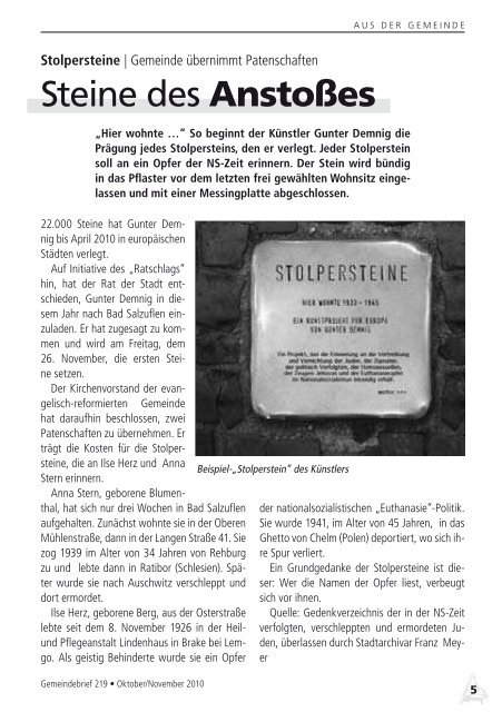 Der GEMEINDEBRIEF - Stadtkirche Bad Salzuflen