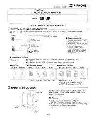 DE-UR Instructions - Aiphone