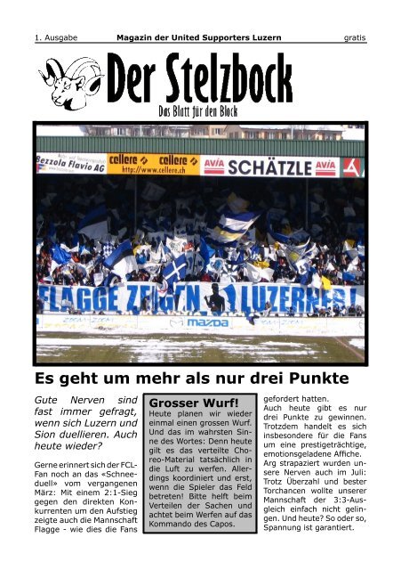 Der Stelzbock - Das Blatt für den Block - United Supporters Luzern