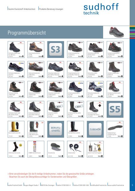 Lagersortiment Sicherheitsschuhe - sudhoff technik GmbH