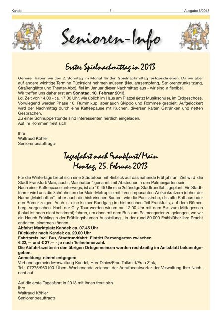 ÖffnungszeiTen der Verbandsgemeinde- VerwalTung