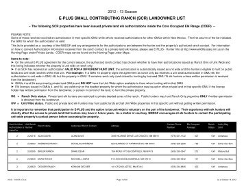 EPLUS SMALL CONTRIBUTING RANCH (SCR) LANDOWNER LIST