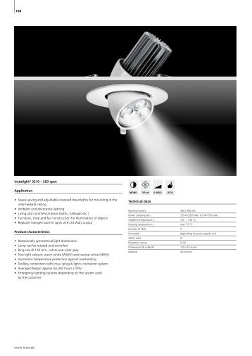 108 www.insta.de instalight® 3210 – LED spot Application • Space ...
