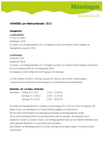 Hinweise 2012 - Stadt Münsingen