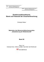 Stand und Potenzial der Ursachenforschung - Institute for World ...