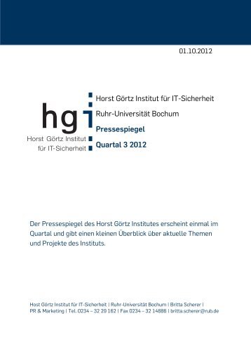 Horst Görtz Institut für IT-Sicherheit Ruhr-Universität Bochum ...