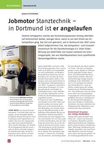 Jobmotor Stanztechnik – in Dortmund ist er angelaufen - Newsletter ...
