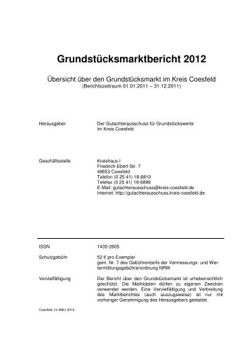 Grundstücksmarktbericht 2012 - Gutachterausschuss für ...