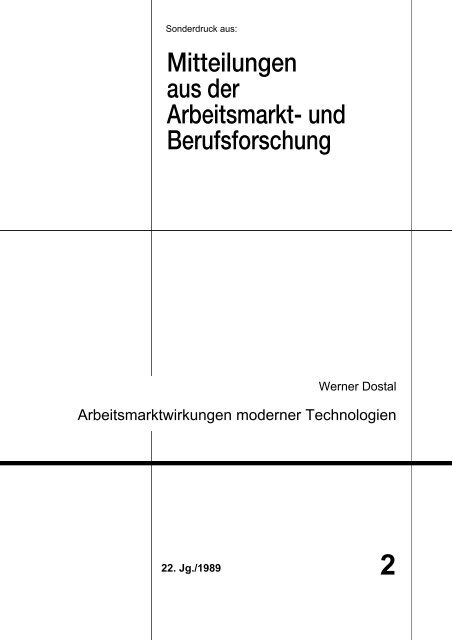 Arbeitsmarktwirkungen moderner Technologien - IAB