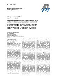 Zukünftige Entwicklungen am Wesel-Datteln-Kanal - Wasser- und ...