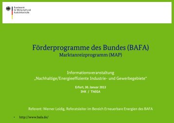 Förderprogramme des Bundes (Bafa) - ThEGA