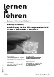 Ausbildung in der Mikrosystemtechnik: Stand ... - Lernen & Lehren