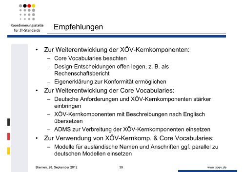 Semantische Konzepte im Vergleich - XÖV