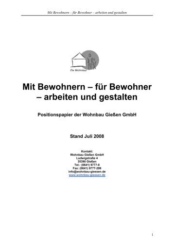 Mit Bewohnern – für Bewohner – arbeiten und gestalten - Wohnbau ...