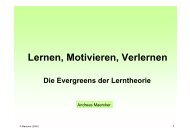 Lernen, motivieren, verlernen - Die Evergreens der Lerntheorie (pdf