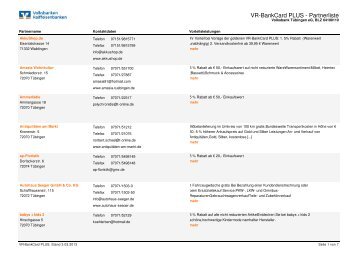 Partner dieser Bank (PDF) - VR-BankCard PLUS