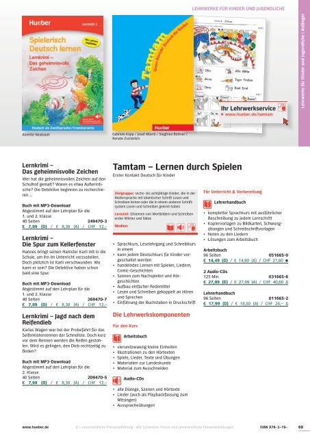 Deutsch als Fremdsprache Programm 2013 - Hueber