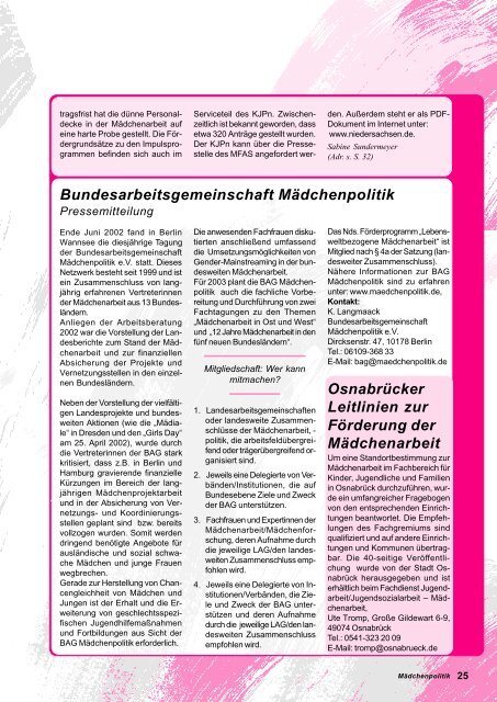 "Donna Lotta", Heft 19, 2002 - Lebensweltbezogene Mädchenarbeit