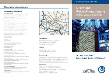Osteoporose-Selbsthilfetagung - und MesseBüro Lentzsch GmbH
