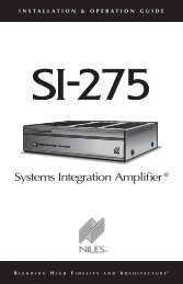 SI-275 Manual - Niles Audio