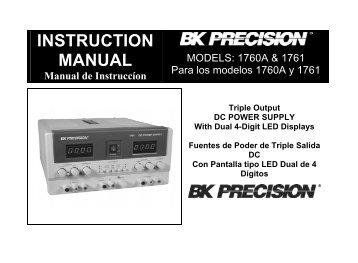 1760A - 4 Digit Triple Output DC Power Supply - BK Precision