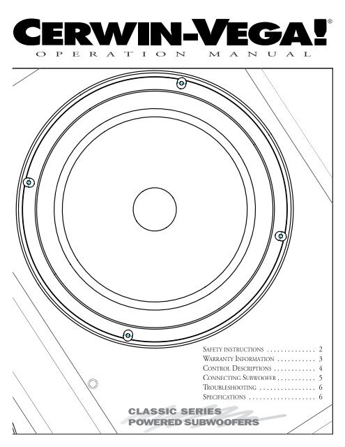 CLASSIC SERIES POWERED SUBWOOFERS - Cerwin Vega