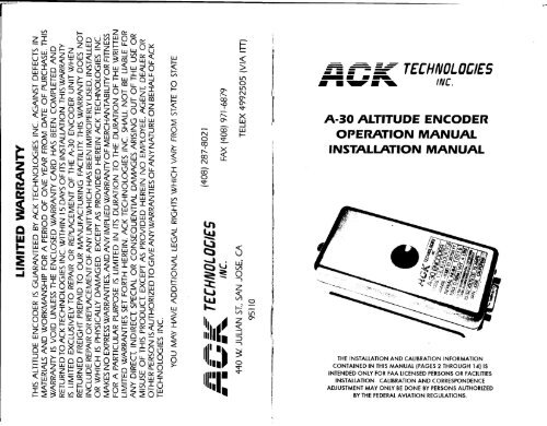 A-30 Altitude Encoder Manual