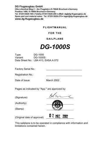 DG-1000S - DG Flugzeugbau