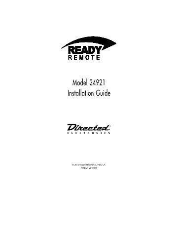 Model 24921 Installation Guide - Ready Remote