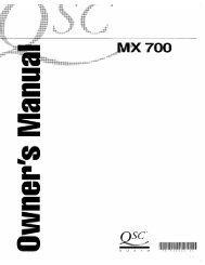 Mx 700 - QSC Audio Products